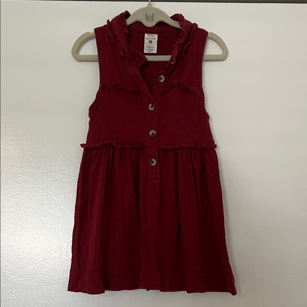 Kate Quinn Deep Red Ruffled Kids Dress
